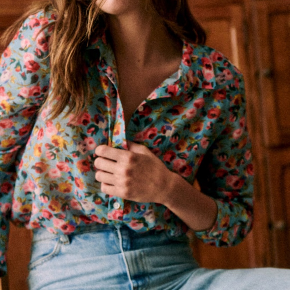 Sezane Pero Multicolor Floral Shirt